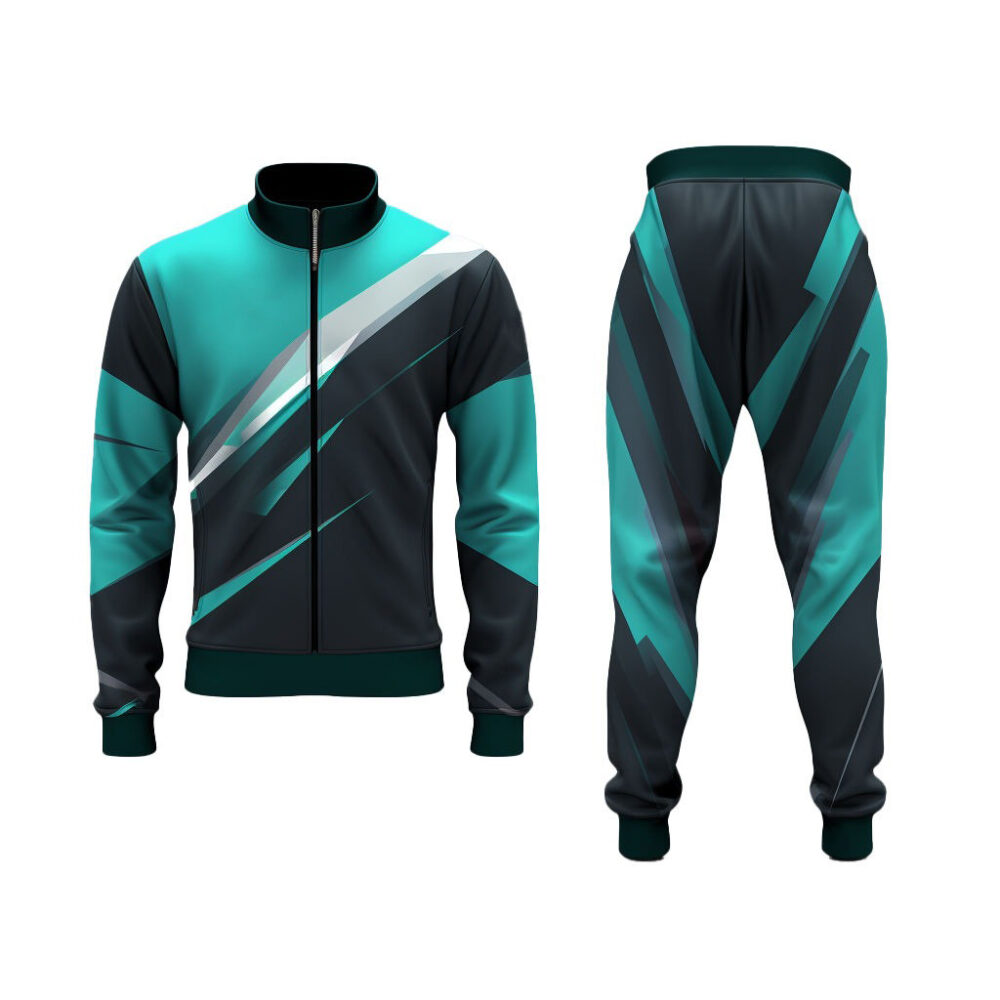 Ocean Blue and Black Track suit