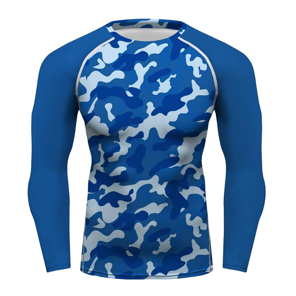 Blue and White Compression Shirt