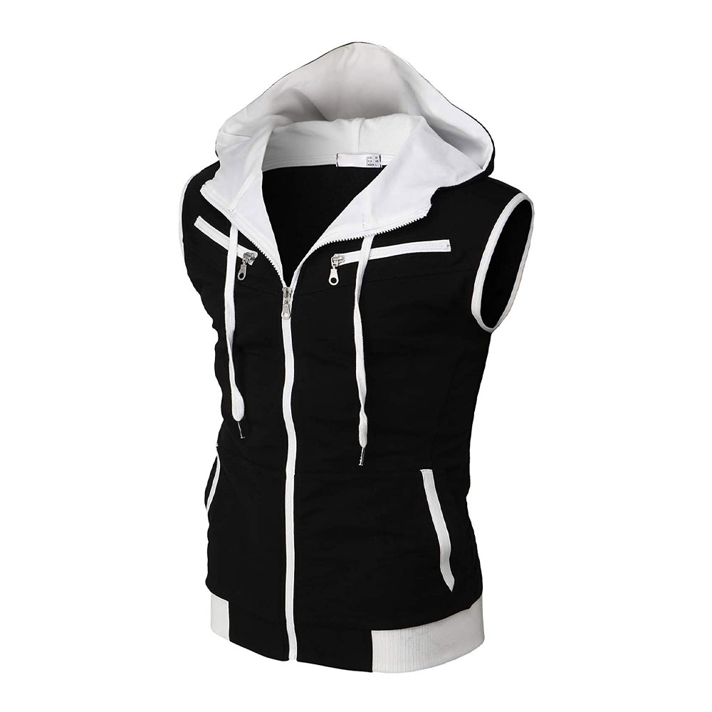Black Sleeveless Hoody