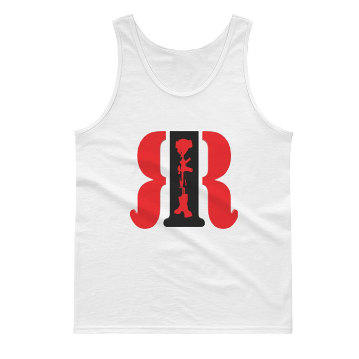White with Red Tank Top